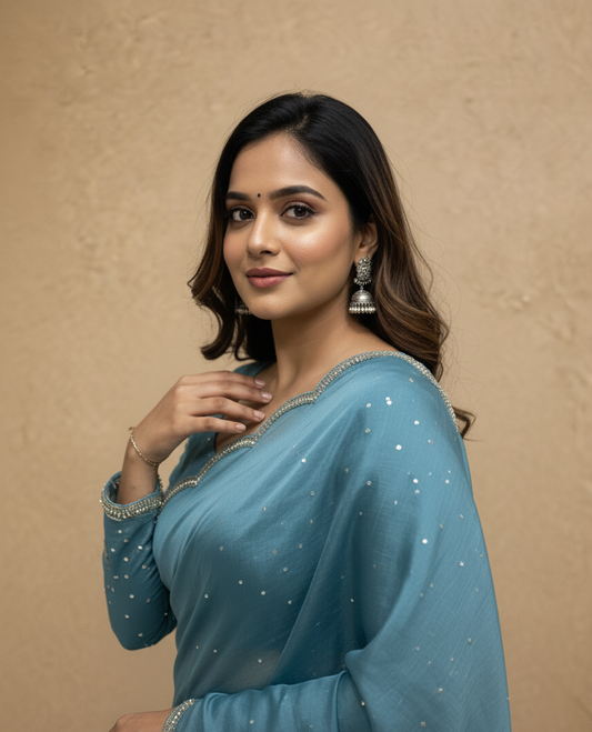 dola silk zari embroidery saree